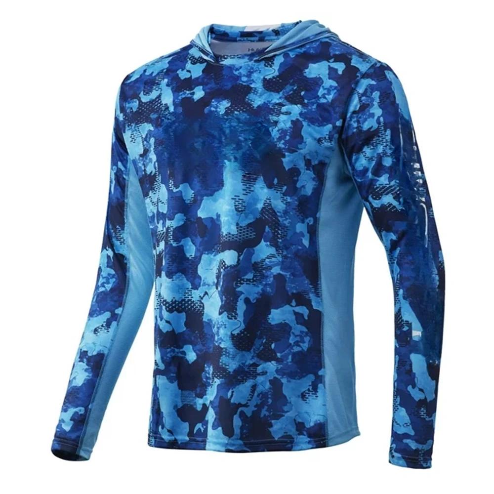 낚시 셔츠 후드티 성능, 긴 소매 상의, UV 차단 셔츠, UPF 50 태양 의류, 통기성 스포츠 낚시 셔츠